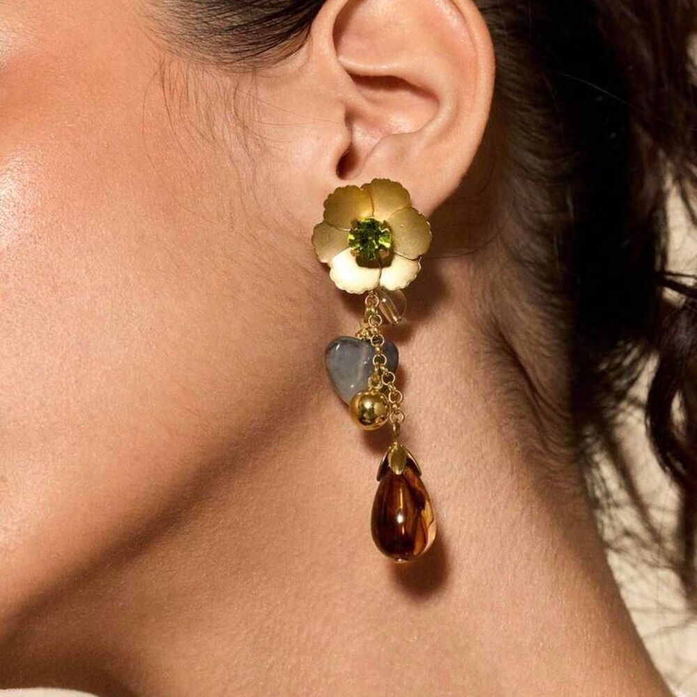 floral drop earrings D14